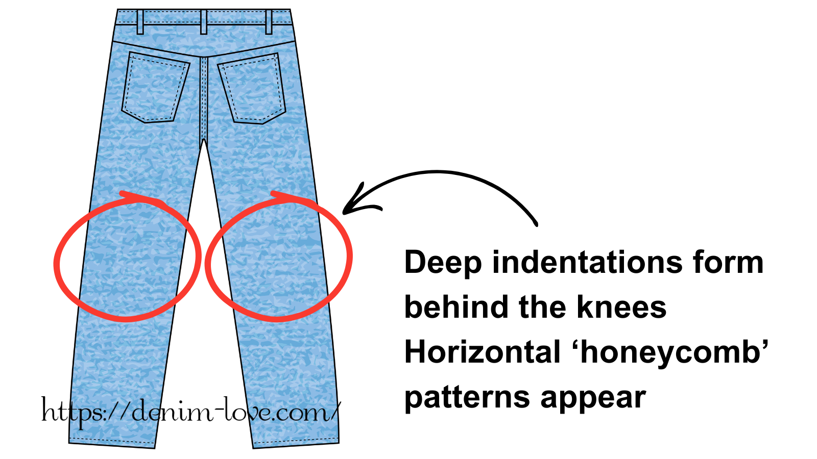 【デニムの豆知識】デニムの色落ちって何？（色落ち『ハチノス』ができる部分）・英語
