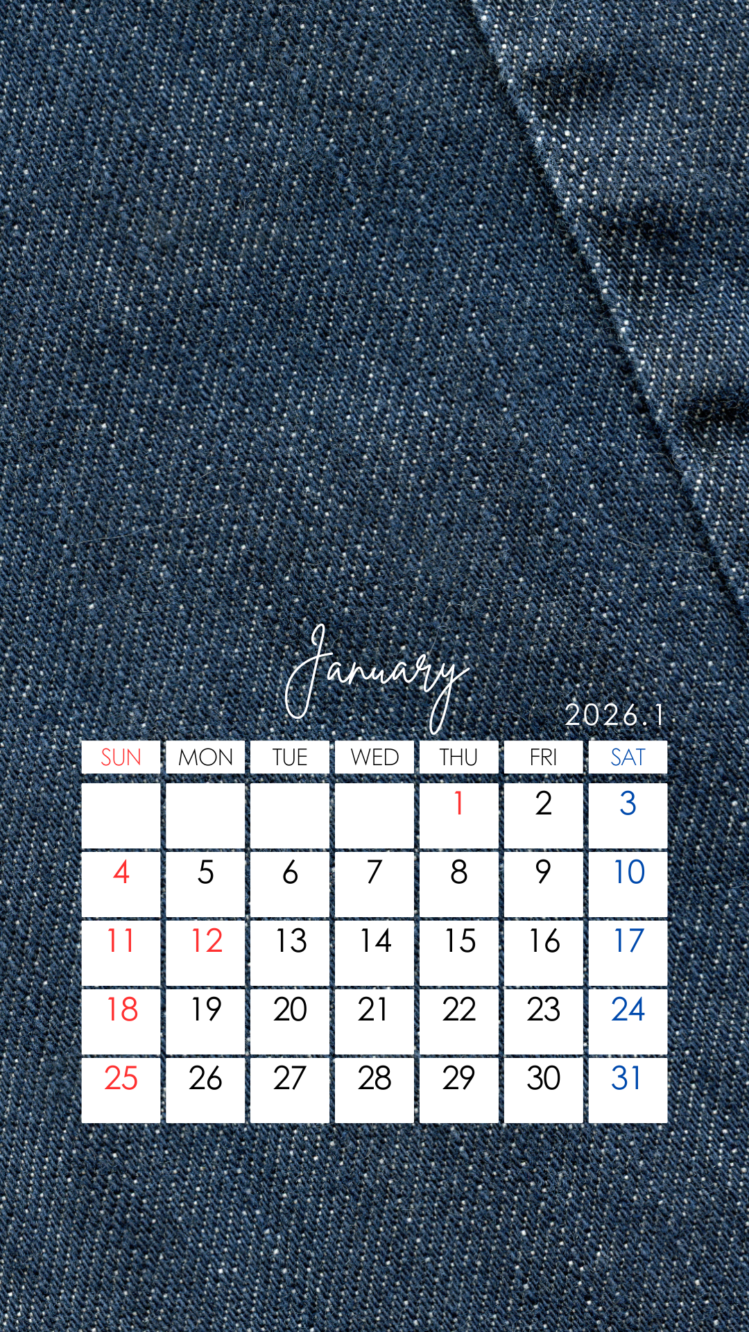 【お知らせ】2026年のカレンダーを作成しました（1月）