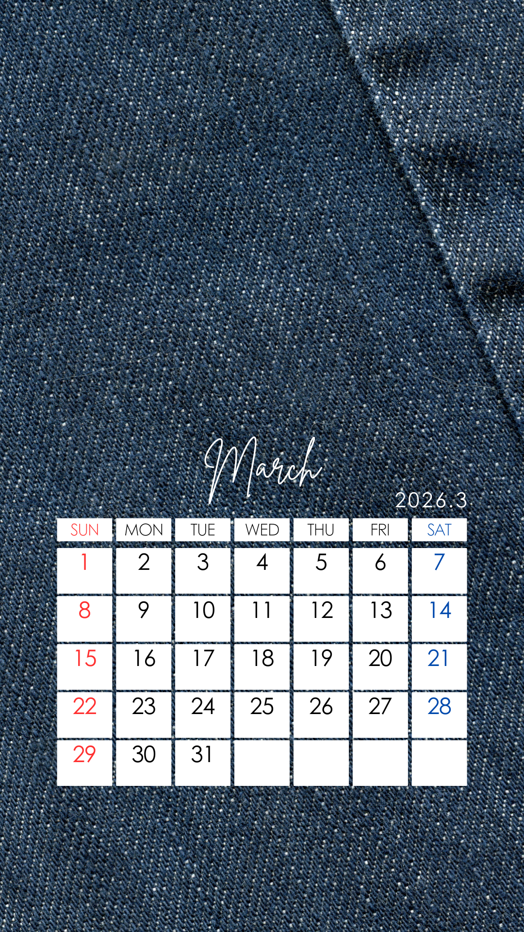 【お知らせ】2026年のカレンダーを作成しました（3月）・英語