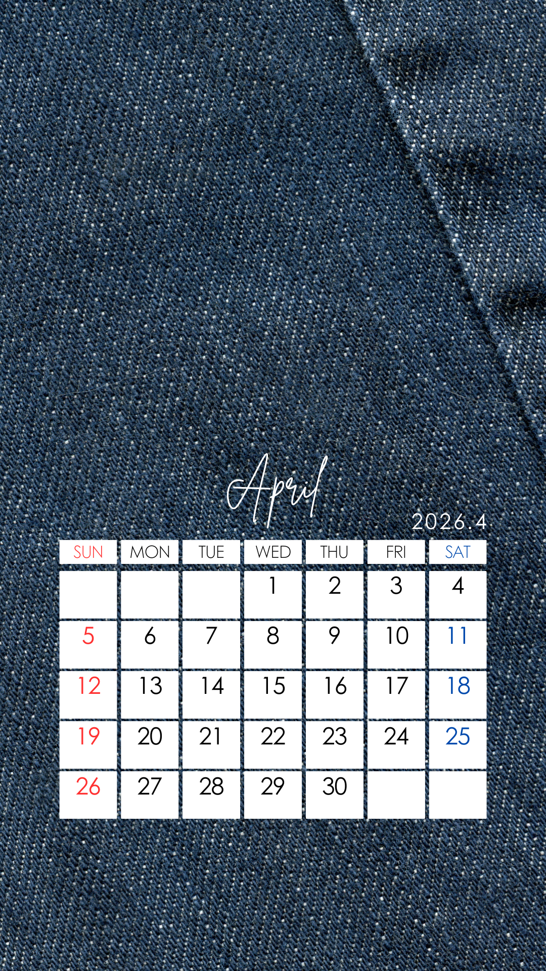 【お知らせ】2026年のカレンダーを作成しました（4月）・英語