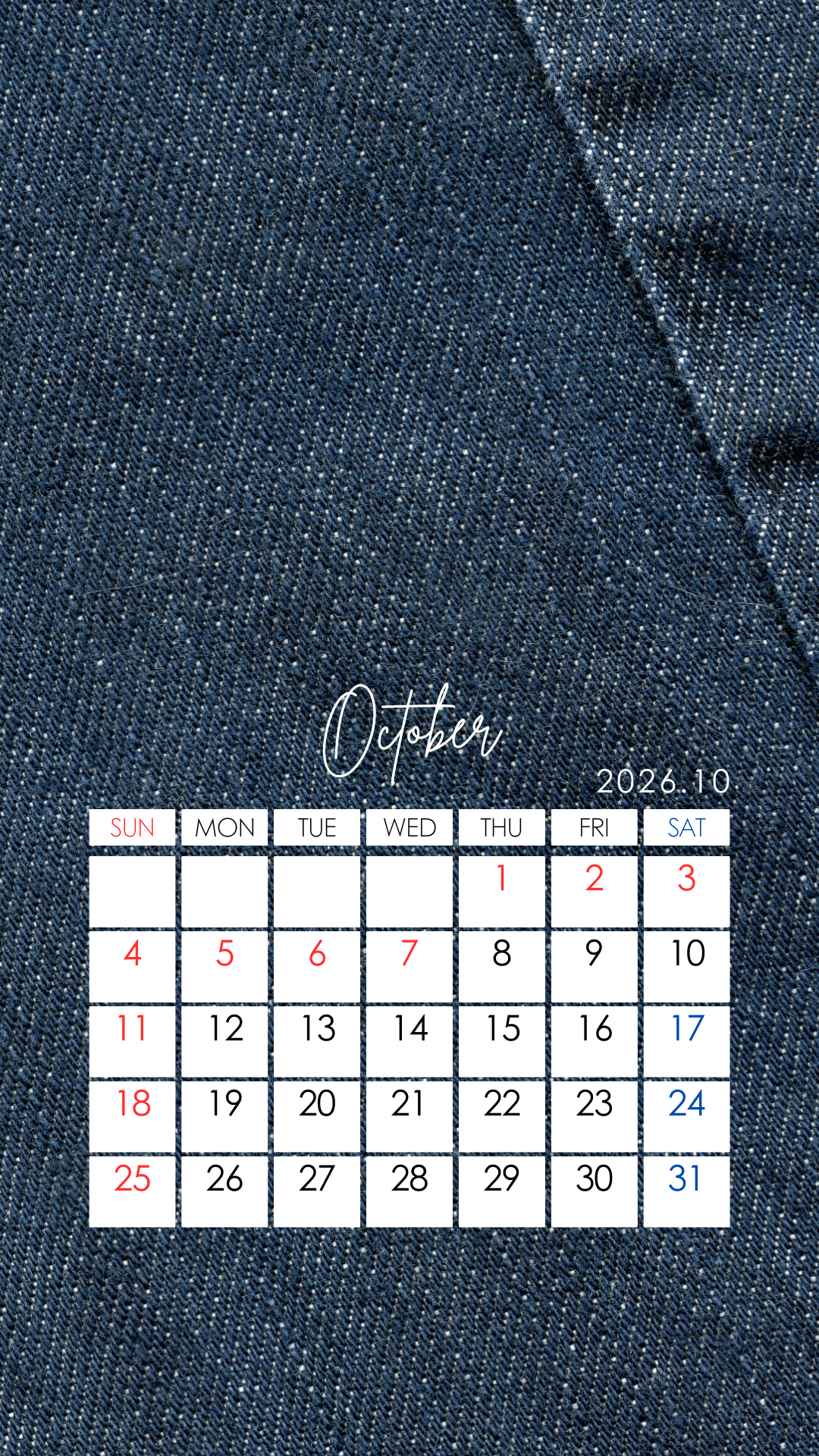 【お知らせ】2026年のカレンダーを作成しました（10月）・中国語