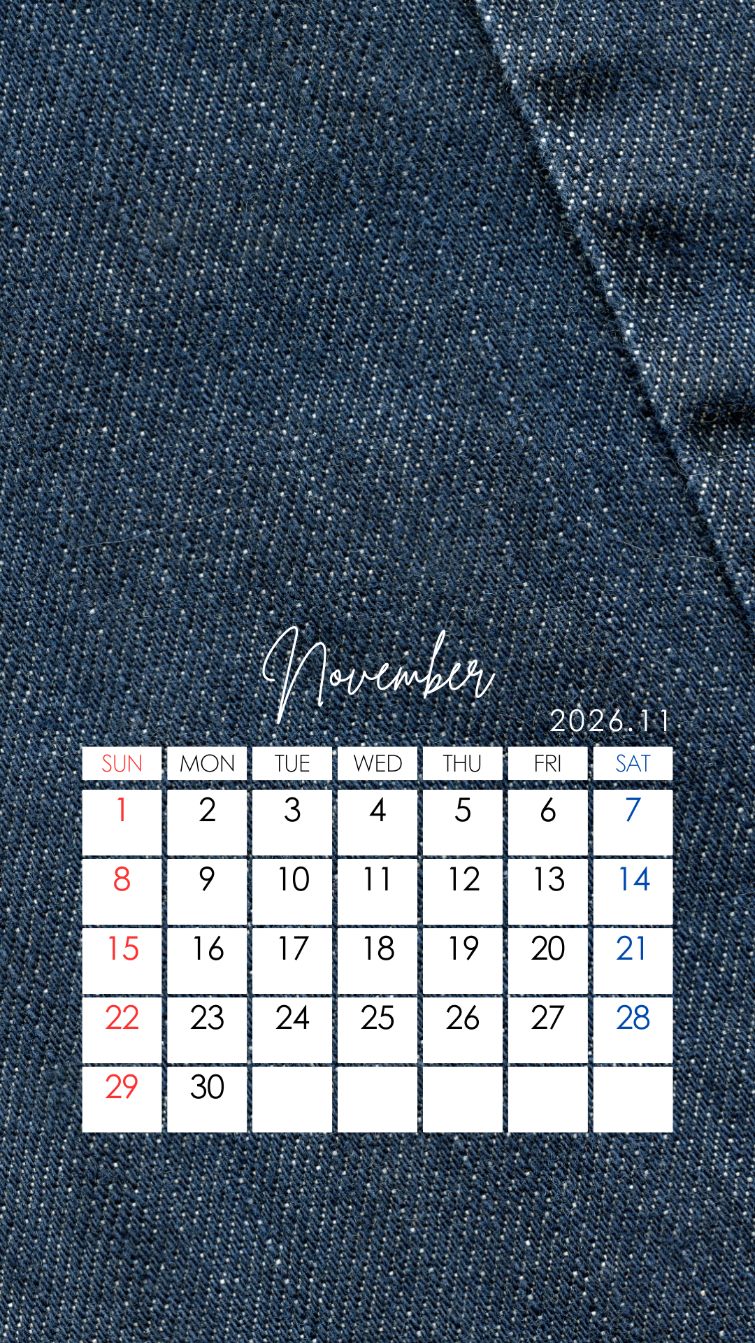 【お知らせ】2026年のカレンダーを作成しました（11月）・中国語