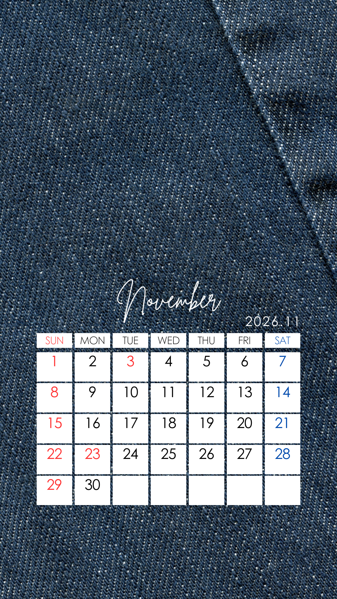 【お知らせ】2026年のカレンダーを作成しました（11月）