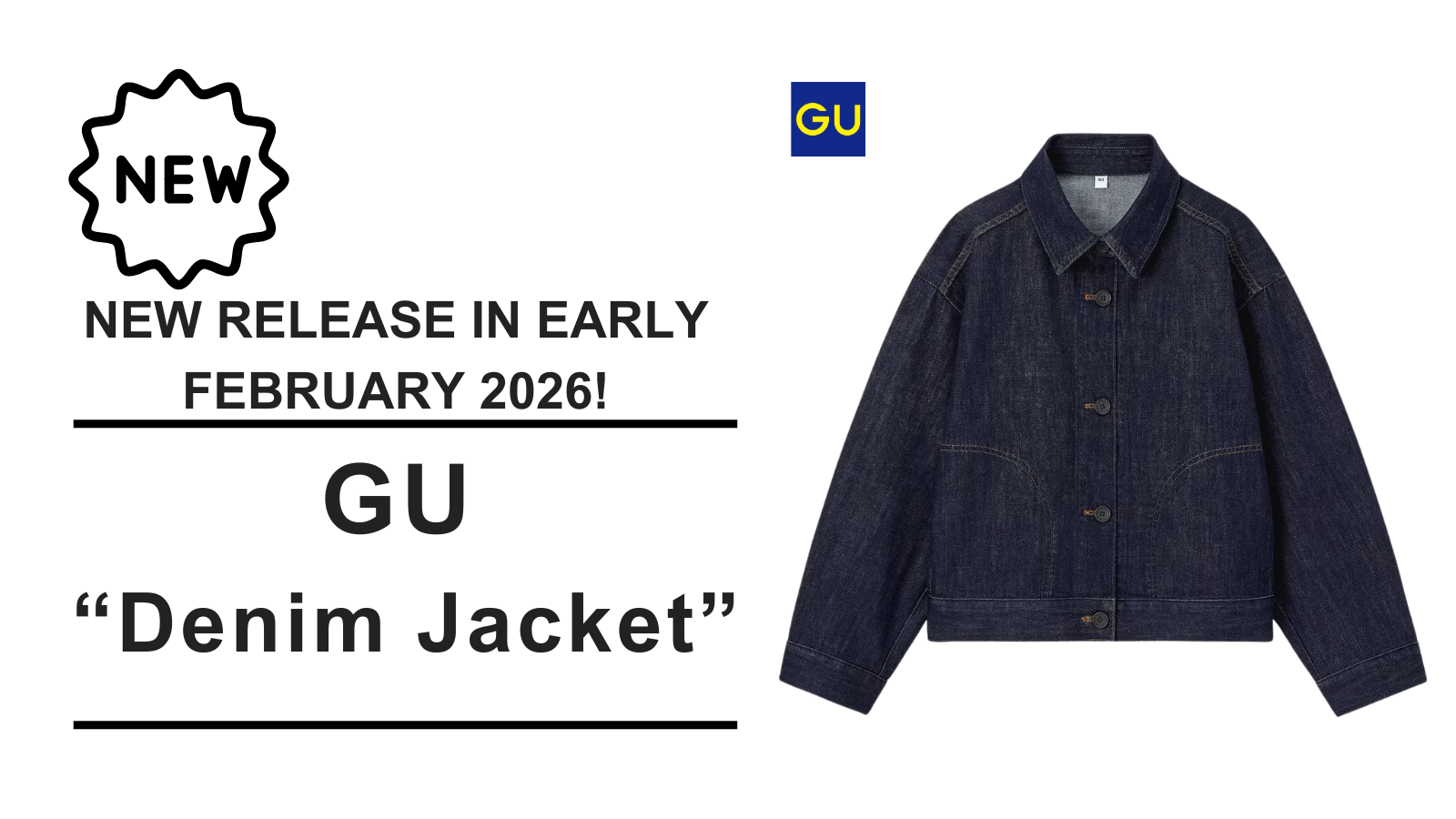 【デニム新発売】ジーユー『デニムジャケット』（アイキャッチ）・英語