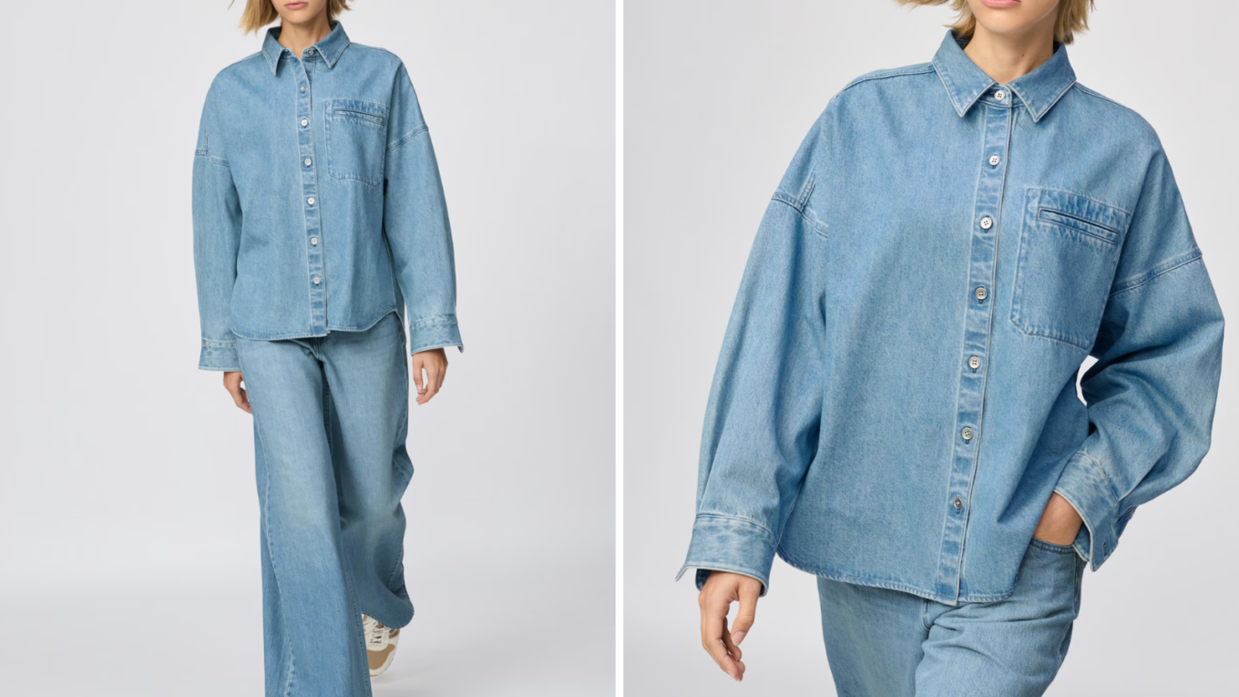 【デニム新発売】ユニクロ『デニムリラックスシャツジャケット』　（モデル着画）