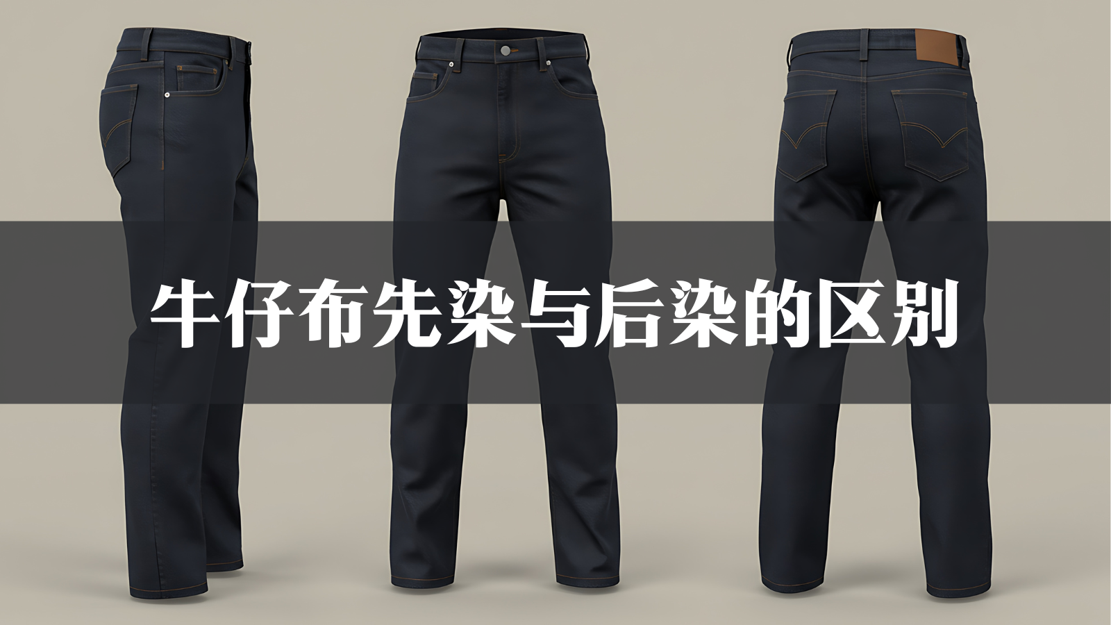 【デニムの豆知識】デニムの先染めと後染めの違い（アイキャッチ）・中国語